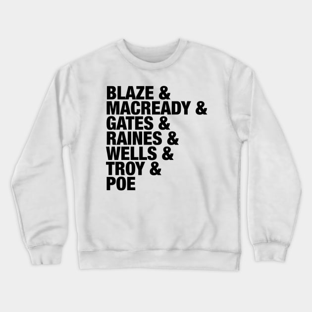 Nicolas Cage Character List Crewneck Sweatshirt by Randomart